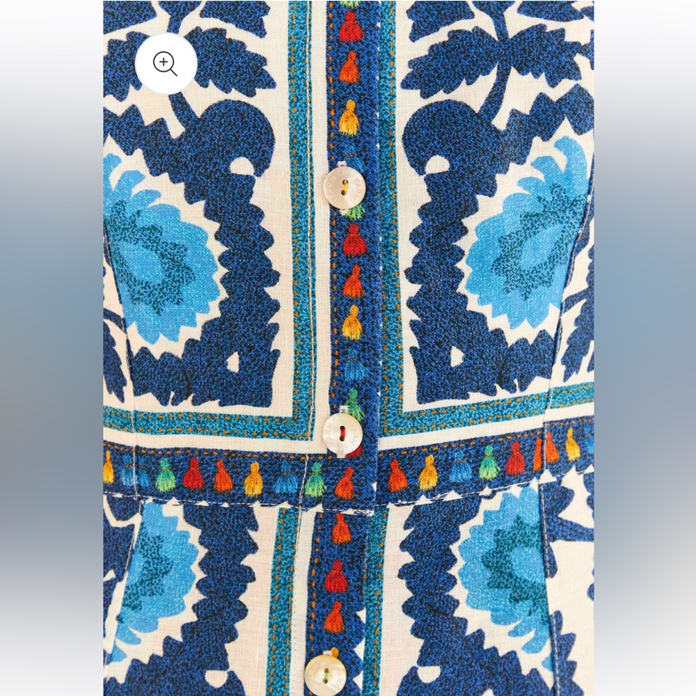 FARM Rio Off-White Flower Tapestry Midi Dress - Picture 5 of 5